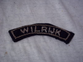 Belgische schouder titel WILRIJK, Gemeentepolitie, zilverdraad geborduurd.