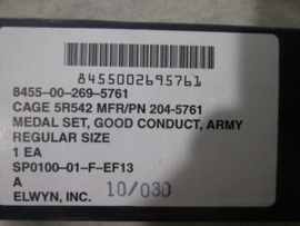 US medal, named, in box Good conduct Army. Amerikaansemedaille op naam in originele uitgifte doos.