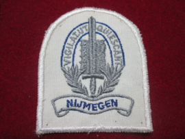 Dutch police brest badge. Politie embleem nederland Nijmegen op witte ondergrond.