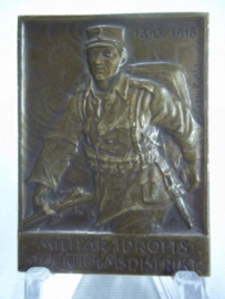 Sports plaque of the Sweden army 1919.Sportpenning van het Zweedse leger brons