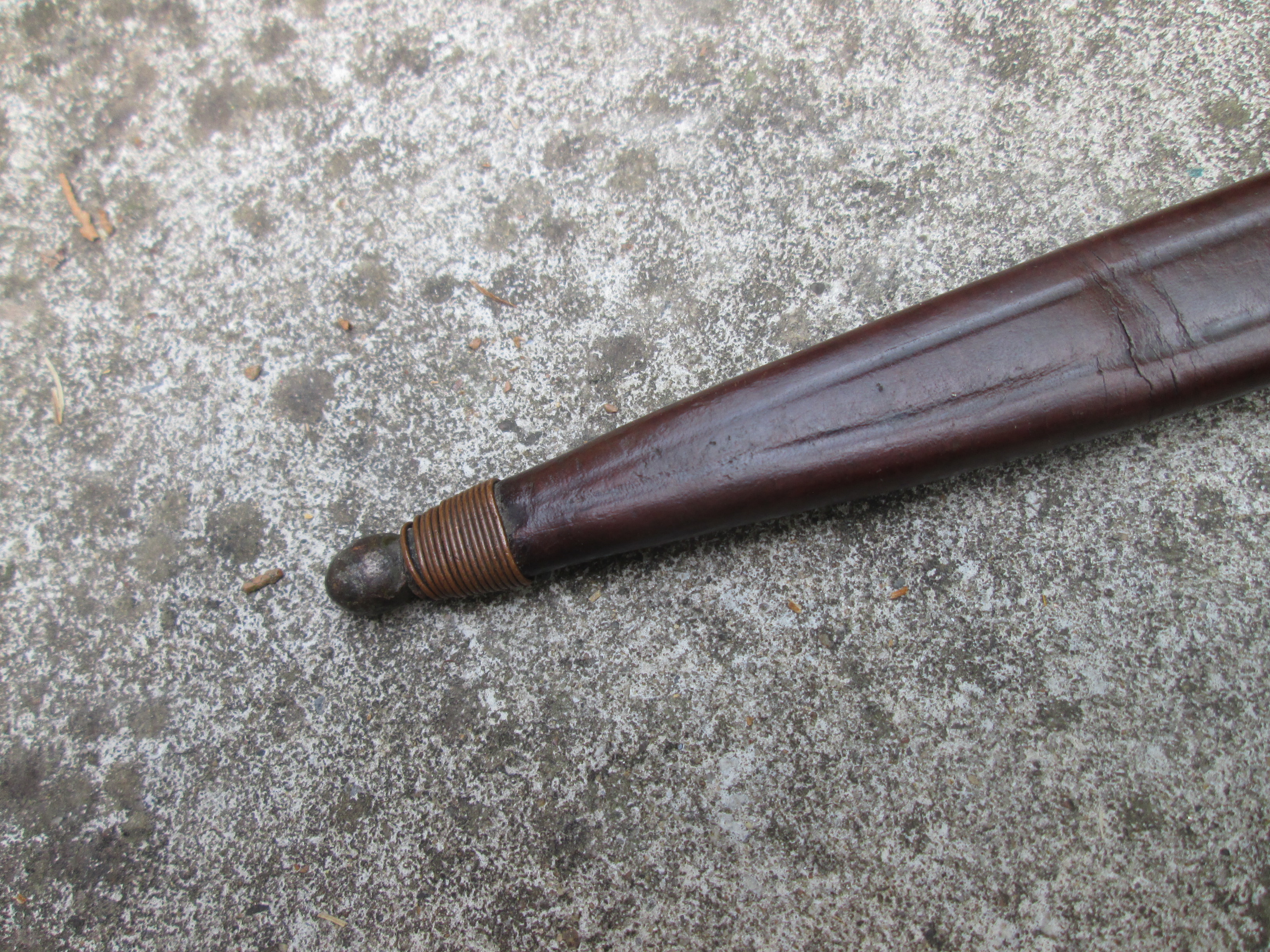 Dutch HEMBRUG bayonet with leather scabbard.