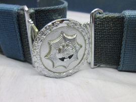Dutch state-police belt with buckle. Nederlandse Rijkspolitie riem oud model.