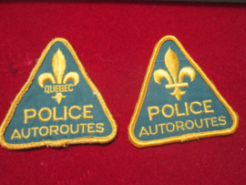 2 different badges Police Autoroutes Quebec Canada