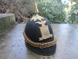 US cloth helmet M1860 New/York National Guard Excelsior Brigade 1861/1864 Pinhelm Amerikaanse helm vuurverguld beslag nette staat bijzonder stuk.
