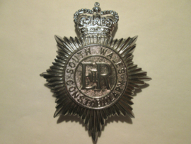 British Bobbyhelmet badge South Wales Constabulary. Egelse Bobby helmplaat.