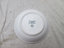German saucer Luftwaffe Duits schoteltje met luftwaffe stempel, datum en nummer zeer goede staat.