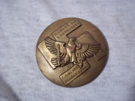 German tinnie, rally badge, Duitse tinnie H.J. Bann 312- 1. Aufmarsch 7 juni  1936 - Babenhausen. Hitler- Jugend tinnie groot model.