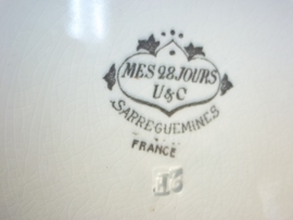French reservist plate WW1, Frans karikatuur bord. Sarreguemines