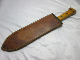 USMC machete, with leather scabbard, made by BOYT in 1944. USMC- United States Marine Corps kapmes in zeer goede staat maker BRIDDELL.