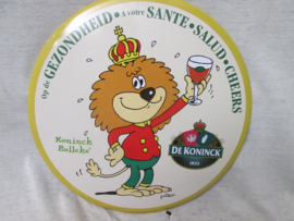 Belgische reclame plaat De Koninck Bier.