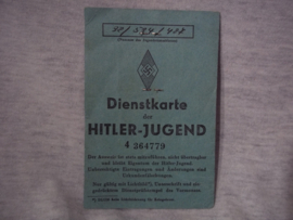 German tinnie, rally badge, Duitse tinnie, Sportfest HJ Hitler- Jugend -- Bann  und Jungbann 318, rare tinnie, zeldzaam. met Dienstkarte der Hitler-Jugend.