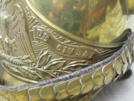 French helmet, Fire brigade M-1855 Franse brandweerhelm pompiers model 1855 met nog het originele binnenwerk. zeer nette staat.
