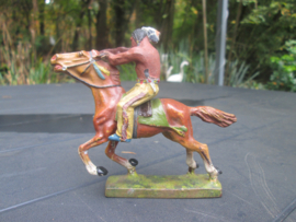 LINEOL Indiaan op paard met geweer. goede staat