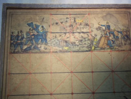 Toy box with military pictures. Houten doos speelgoed met militaire afbeeldingen.