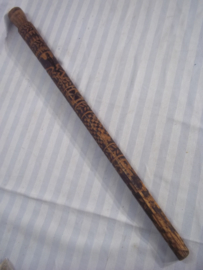 German walking stick with woodcarving, so called WOLCHOW- STICK. Duitse stok met houtsnijwerk, ijzeren kruis, RUSLAND  Adelaar met hakenkruis en andere symbolen, de zogenaamde Wolchow stok.