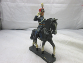 DURSO Prins Bernhard op paard in volledig uniform Blauwe Huzaar TOP staat zeldzaam stuk.