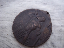 German medal. Duitse medaille RHEINLAND RÄUMUNG 1930 - Die Knechtschaft hat ein Ende. zeer bijzondere en aparte medaille.