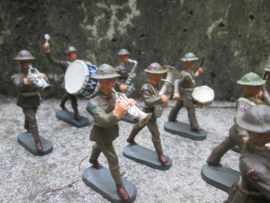 ELASTOLIN American Army Drum band with metal instruments. Amerikaans leger drumband met metalen instrumenten MINT staat TOP