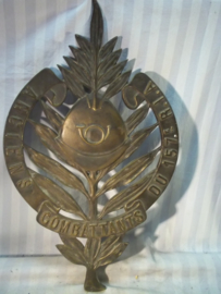 Bronse remembrance plaque French regiment WW1 157 R.I.A. Regiment Infanterie Alpin. Bronzen plaquette zeldzaam, 48 bij 29 cm. 1,7 kilogram.