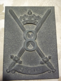 Belgium bronse plaque 8th Regiment 9 th compagnie. Belgische bronzen plaat van het 8e Regiment, 9e Compagnie, Infanterie