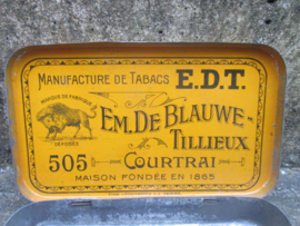 Tabacco tin with nice picture. EDT tabacco. Tabaksblikje voor pijp rokers mooie afbeelding EDT tabak.