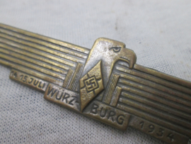 German tinnie, rally badge, Duitse tinnie Hitler- Jugend, HJ Würzberg 14-15 Juli 1934. nice badge 7,6 cm.