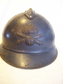French Helmet M15 casque Adriane Artillery with innerlining Franse helm Artillerie embleem.