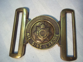 British buckle Nil sin Labore. Bronzen Engelse gesp infanterie regiment, nummer gelijk