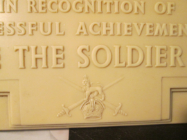British memorial plaque for buying war bounds.  Salute the Soldier week. FOR FREEDOM War saving campaign 1944. presented by the war- office.
