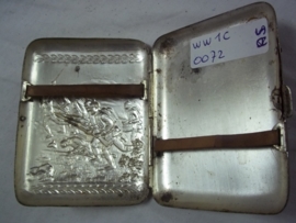 Cigaretcase, with military picture, German soldiers in trenches.