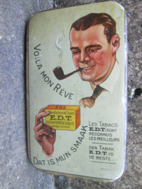 Tabacco tin with nice picture. EDT tabacco. Tabaksblikje voor pijp rokers mooie afbeelding EDT tabak.