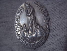 German tinnie, rally badge, Duitse tinnie Befreiungs Gaufest DRL- 1935- Saarbrücken, zonder speld, without pin.