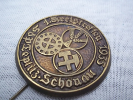 German tinnie, rally badge, Duitse tinnie, Arbeitsdienst, 1. Kreistreffen 1935, bijzondere speld.