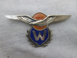 Dutch Air Force wing Observer. Nederlandse piloten wing, Vlieger- Waarnemer, met schroefdraad jaren 70- 80. originele uitvoering KLu. Koninklijke Luchtmacht.