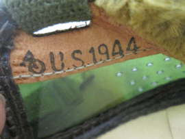 US- Army stofbril US Airborne equipment, in originele etui MINT staat, mooi gemarkeerd 1944. US goggles Type E-1. mostly worn during the jump by Paratroopers.