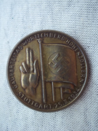 German tinnie, rally badge, Duitse tinnie, Gauparteitag Wurttemberg Hohenzollern - Stuttgart 25- 2- 1934.