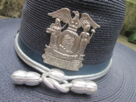 American police cap EXCELSIOR. Amerikaanse trooper hoed van de politie van Excelsior, compleet met zilveren koord. bijzonder stuk. merk STRATTON.