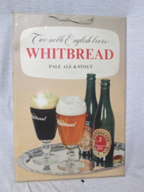 Tin commercial plate of Whitbread beer 1955. Blikken reclame plaat voor het Whitbread beer 1955 gedateerd.