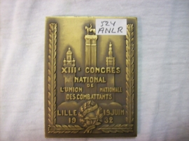 French medal veterans. Franse herinnerings penning 1932 Congres Oud/ Strijders lille