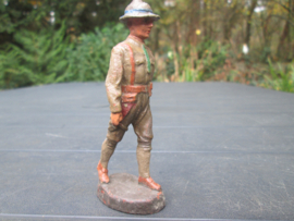 ELASTOLIN US officer soldier, Amerikaanse soldaat 10 cm. met typische hoed WO1 uniform TOP soldaatje.