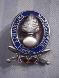 Dutch badge of the Military police, Borst brevet KMAR Koninklijke Marechaussee zilverkleurige uitvoering voor soldaten en onderofficieren.