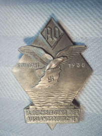 Very rare  German tinnie Stuttgart 1938 6th. Reichstagung der Auslanddeutschen,  duitse tinnie Auslanddeutschen apart