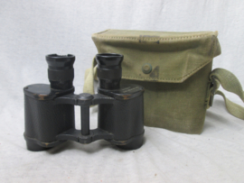 British binocular MKII, 1943- Kershaw.Engelse verrekijker in tas, mooi gemarkeerd, tas 1941 kijker 1943, MKII. 1 lenskap beschadigd.