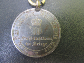 German good conduct medal 1870 silver. Duitse medaille Trouwe dienst / fur pflichtstreue im Kriege 1870/1871.