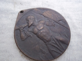 German medal. Duitse medaille RHEINLAND RÄUMUNG 1930 - Die Knechtschaft hat ein Ende. zeer bijzondere en aparte medaille.