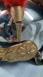 French Currasier helmet, officer, goldplated, Franse kurassiers helm officier met vuurvergulde uitmonstering, compleet met binnenwerk, zeer nette staat.