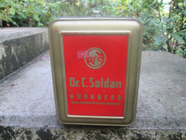 German/ Austrian rare tin. Duits Oostenrijks blik welke weinig tegenkomt in deze staat Dr.C.Saldan - EM-Eukal. hoest pastilles.