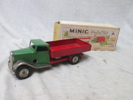 Tri- ang MINIC toy car lorry in the original box. Blikken opwindbare vrachtwagen in doos, bijna MINT staat 1946- 1950