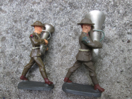 ELASTOLIN American Army Drum band with metal instruments. Amerikaans leger drumband met metalen instrumenten MINT staat TOP