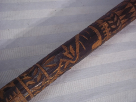 German walking stick with woodcarving, so called WOLCHOW- STICK. Duitse stok met houtsnijwerk, ijzeren kruis, RUSLAND  Adelaar met hakenkruis en andere symbolen, de zogenaamde Wolchow stok.